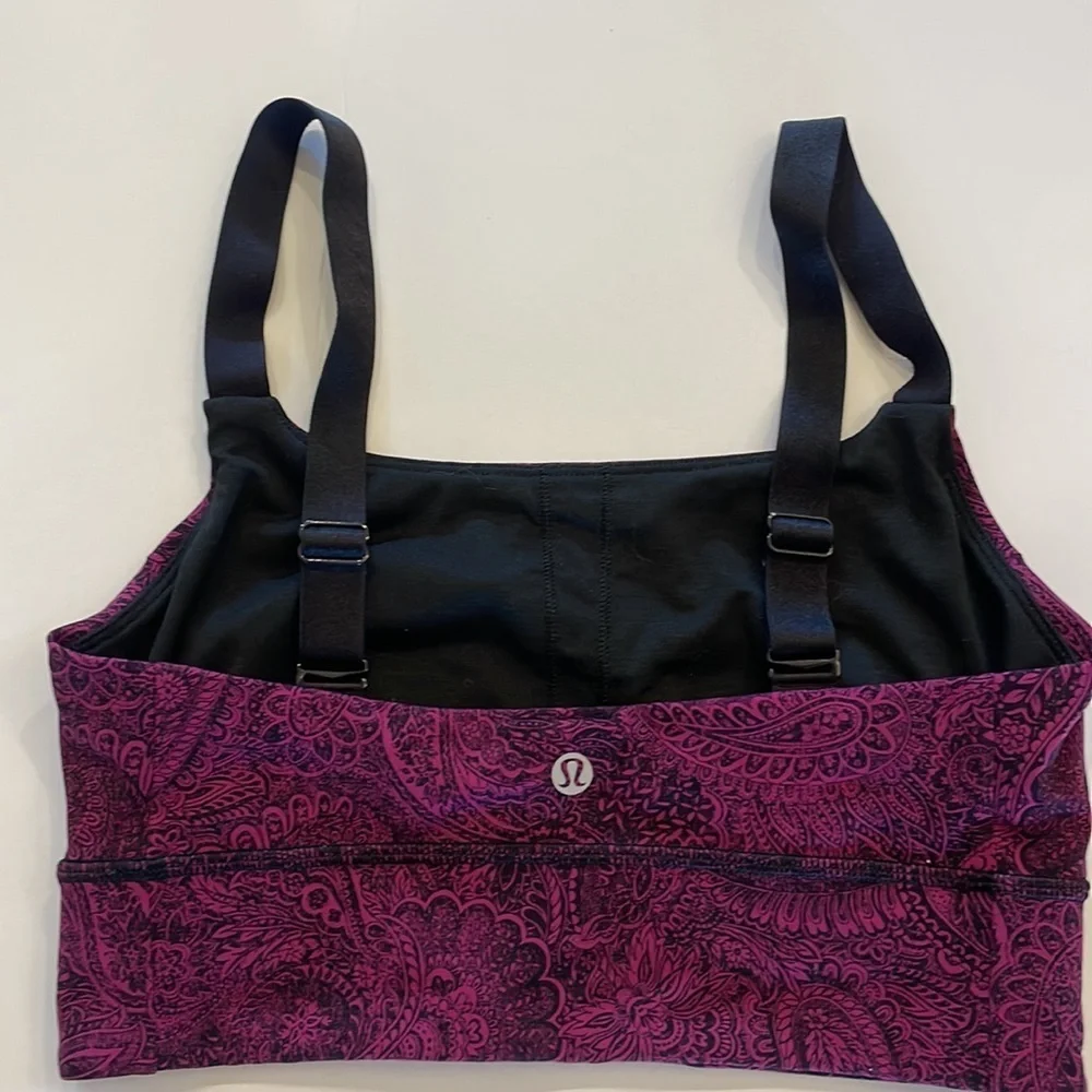 LULULEMON BOTH WAYS paisley sports tank bra adjustable straps paisley fitness 6